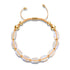 Peach | Gold | Mermaid Glass Pebble Macrame Bracelet